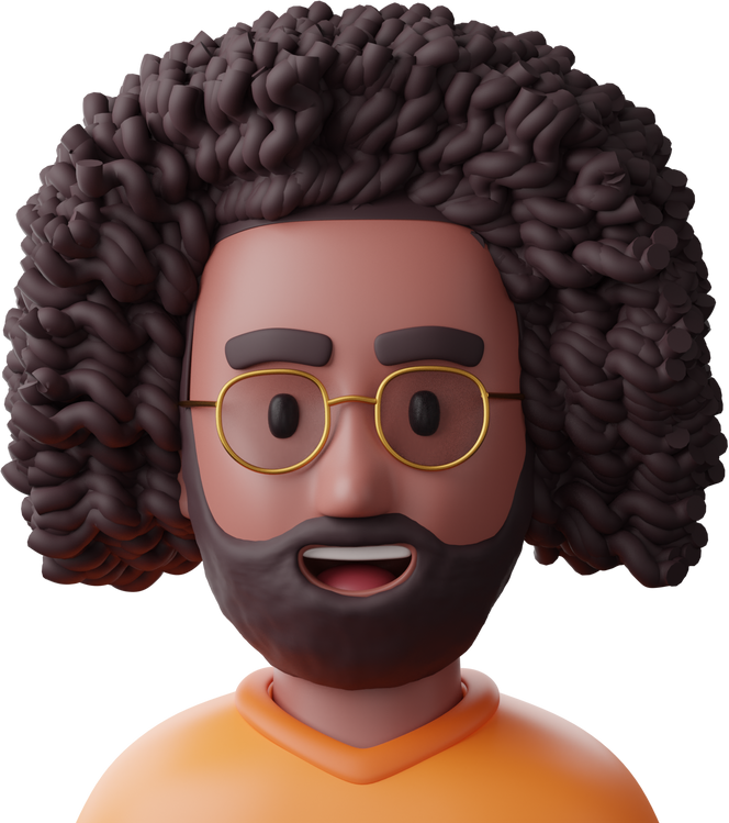 Black Afro Man 3D Icon